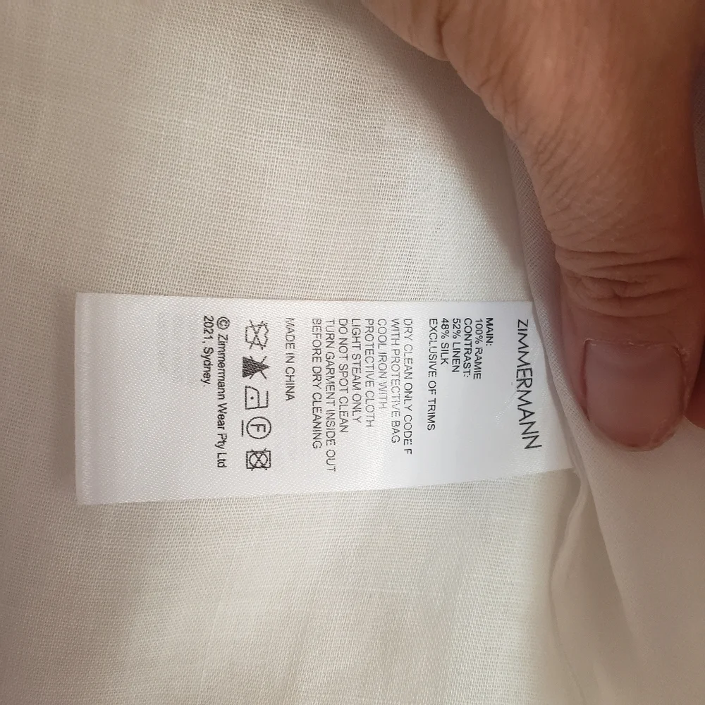 Zimmermann white 3D floral top size 0 - Picture 6 of 7